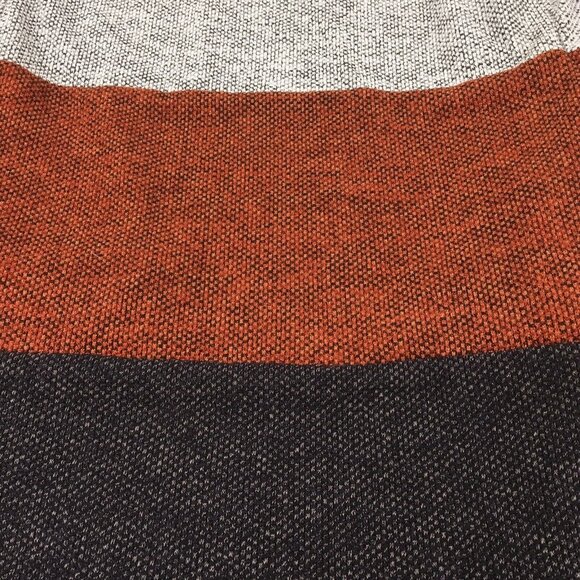 Cardigan Sweater Women Size Small Heather Gray Rust Black Knit Side Pockets - Picture 13 of 15